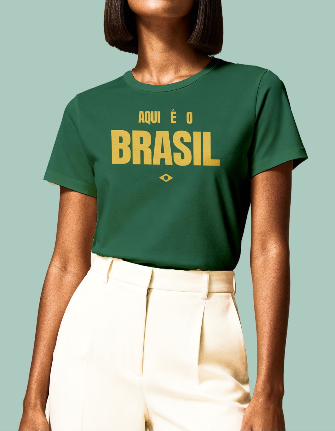Camiseta Aqui é o Brasil - modelo masculino